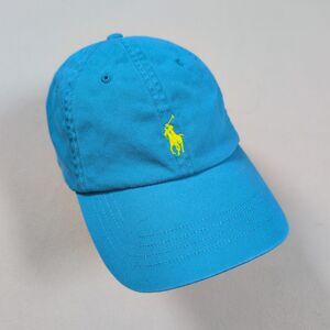Polo Ralph Lauren Mens Light Blue Yellow Pony Logo Chino Twill Baseball Hat OSFA